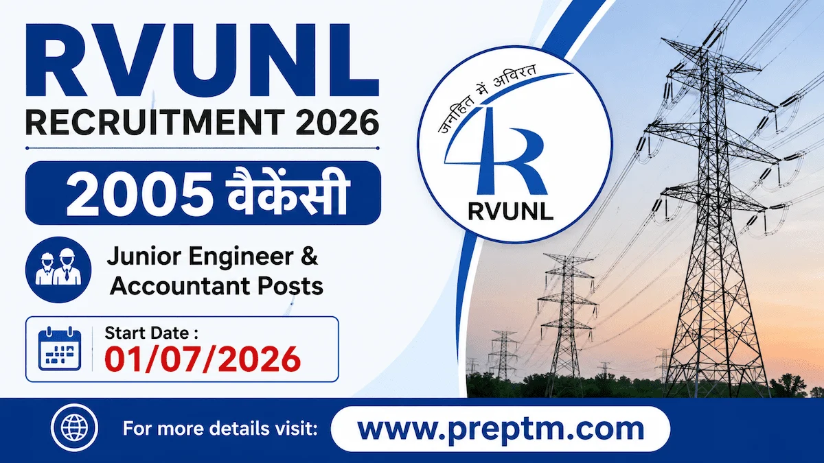 RVUNL Recruitment 2026: 2005 Junior Engineer & Accountant Posts